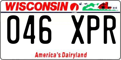 WI license plate 046XPR