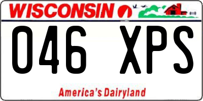 WI license plate 046XPS