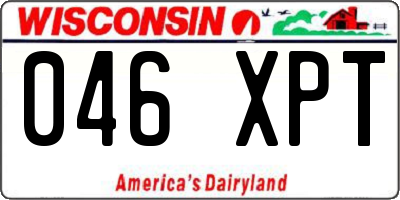 WI license plate 046XPT