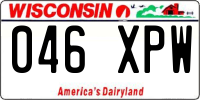 WI license plate 046XPW