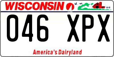WI license plate 046XPX