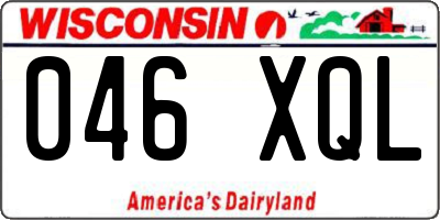 WI license plate 046XQL