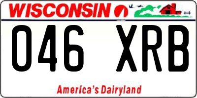 WI license plate 046XRB