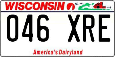 WI license plate 046XRE