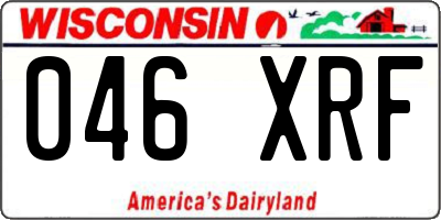 WI license plate 046XRF