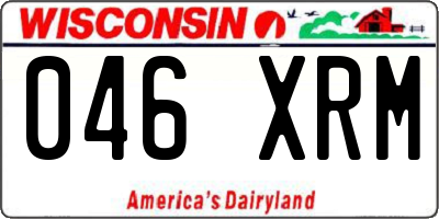 WI license plate 046XRM