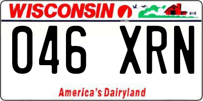 WI license plate 046XRN