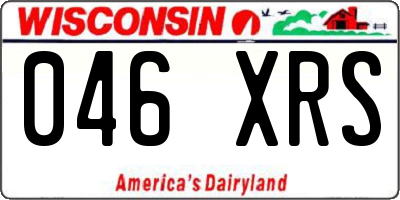 WI license plate 046XRS