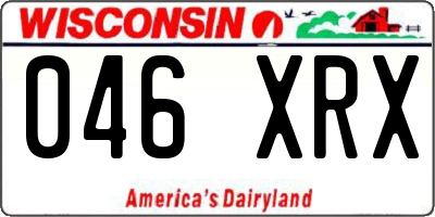 WI license plate 046XRX