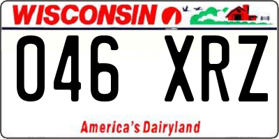WI license plate 046XRZ