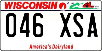 WI license plate 046XSA
