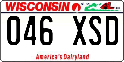 WI license plate 046XSD