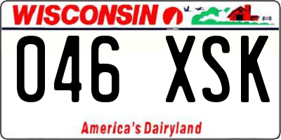 WI license plate 046XSK