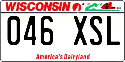 WI license plate 046XSL