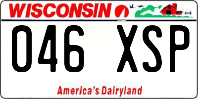WI license plate 046XSP