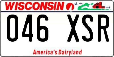 WI license plate 046XSR