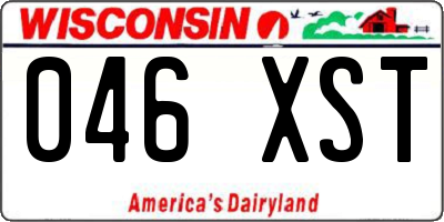 WI license plate 046XST