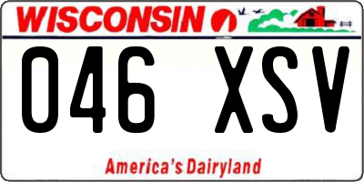 WI license plate 046XSV