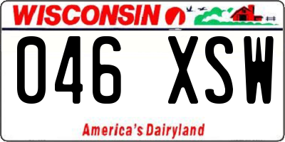WI license plate 046XSW
