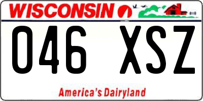 WI license plate 046XSZ