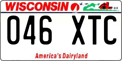 WI license plate 046XTC