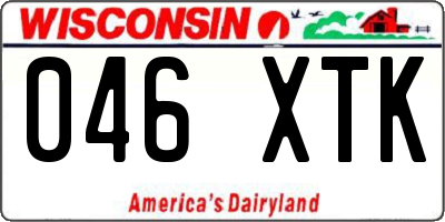 WI license plate 046XTK