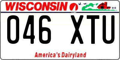 WI license plate 046XTU