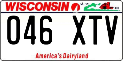 WI license plate 046XTV
