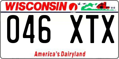 WI license plate 046XTX