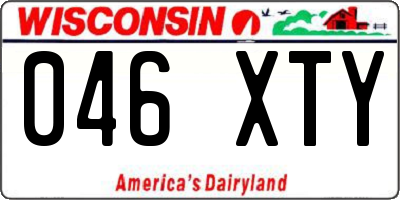 WI license plate 046XTY