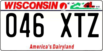 WI license plate 046XTZ
