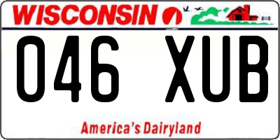 WI license plate 046XUB