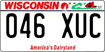 WI license plate 046XUC
