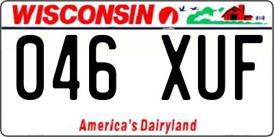WI license plate 046XUF