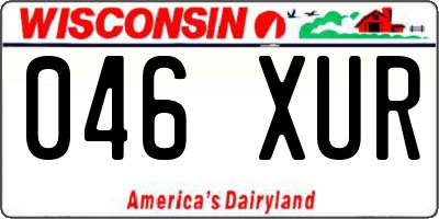 WI license plate 046XUR
