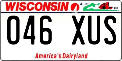 WI license plate 046XUS