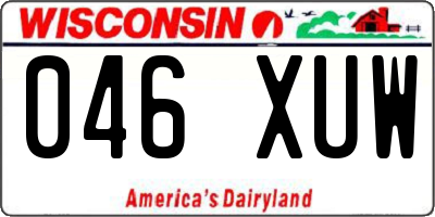 WI license plate 046XUW
