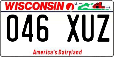 WI license plate 046XUZ