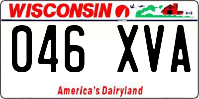 WI license plate 046XVA