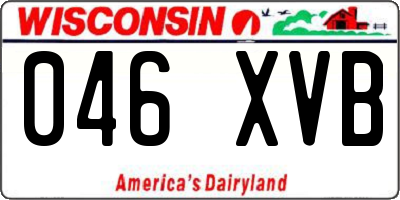 WI license plate 046XVB