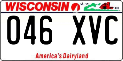 WI license plate 046XVC