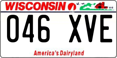 WI license plate 046XVE