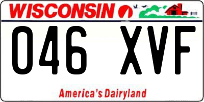 WI license plate 046XVF
