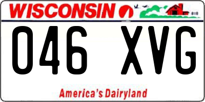 WI license plate 046XVG