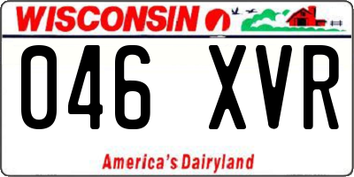 WI license plate 046XVR