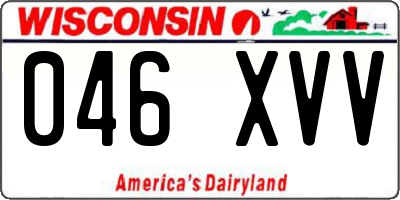 WI license plate 046XVV