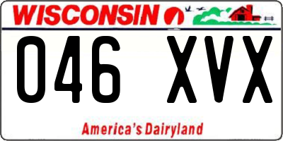 WI license plate 046XVX