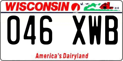 WI license plate 046XWB