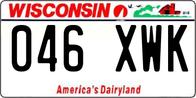 WI license plate 046XWK