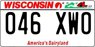 WI license plate 046XWO